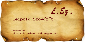 Leipold Szovát névjegykártya